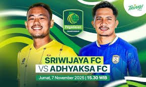 link live streaming Sriwijaya FC vs Adhyaksa FC, tempat menonton big match Pegadaian Championship Liga 2 yang sedang berlangsung di Vidio.com.