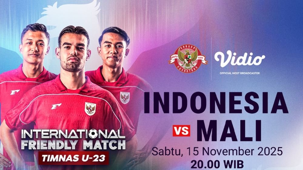 live score Indonesia vs Mali, di sini tempat menonton pertandingan Timnas Day di TV Online akses link live streaming Vidio dan Indosiar.