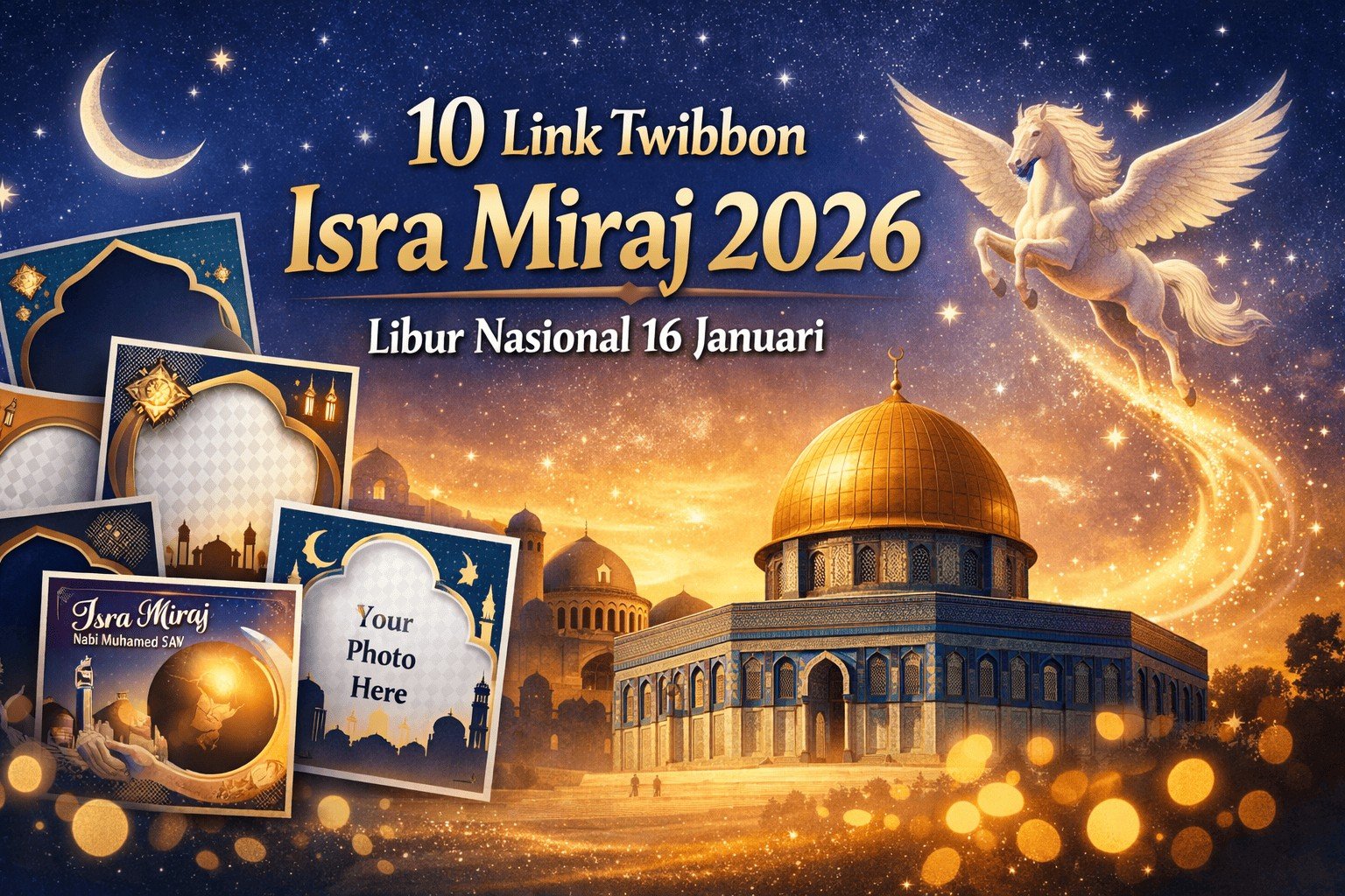 Sambut Isra Miraj 2026! Cek link Twibbon gratis terbaru & inspirasi tema kreatif sekolah/masjid, memperingati perjalanan Nabi Muhammad SAW.