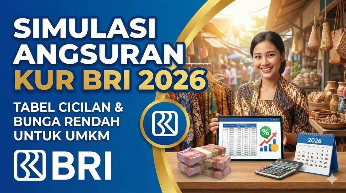 Simak Tabel Angsuran KUR BRI 2026 terbaru. Cek simulasi cicilan pinjaman Rp1 juta - Rp100 juta dengan bunga rendah 6% per tahun.