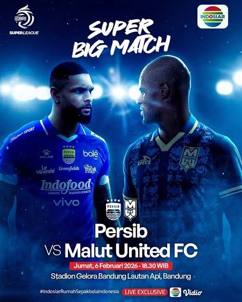 link live streaming Persib vs Malut United sedang berlangsung! di sini tempat menonton nyimak live score di TV Online Vidio.com & Indosiar.