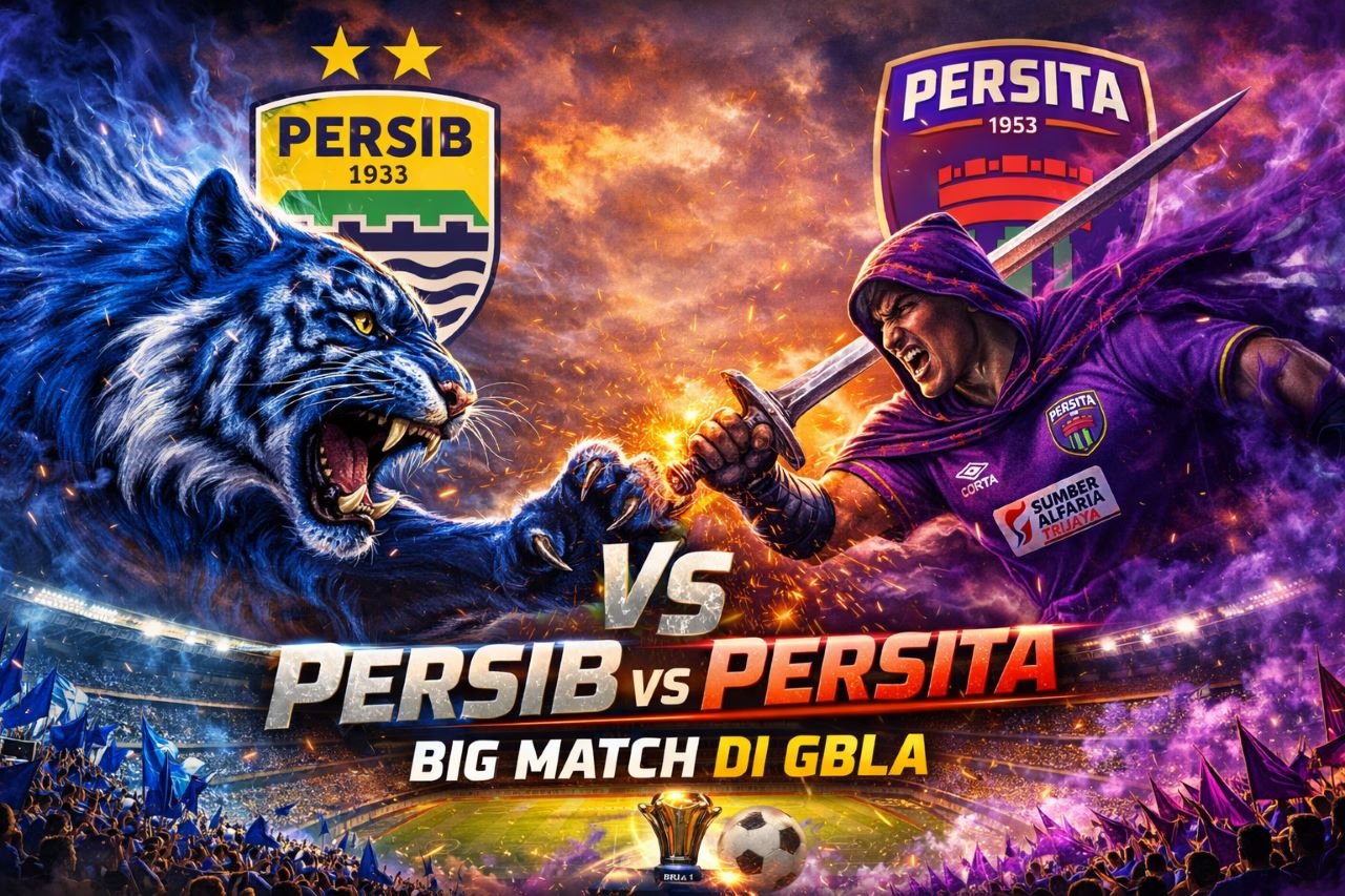 Tempat menonton Persib vs Persita, klik link live streaming Vidio.com. Prediksi H2H Derby Sunda penentu puncak klasemen BRI Super League.