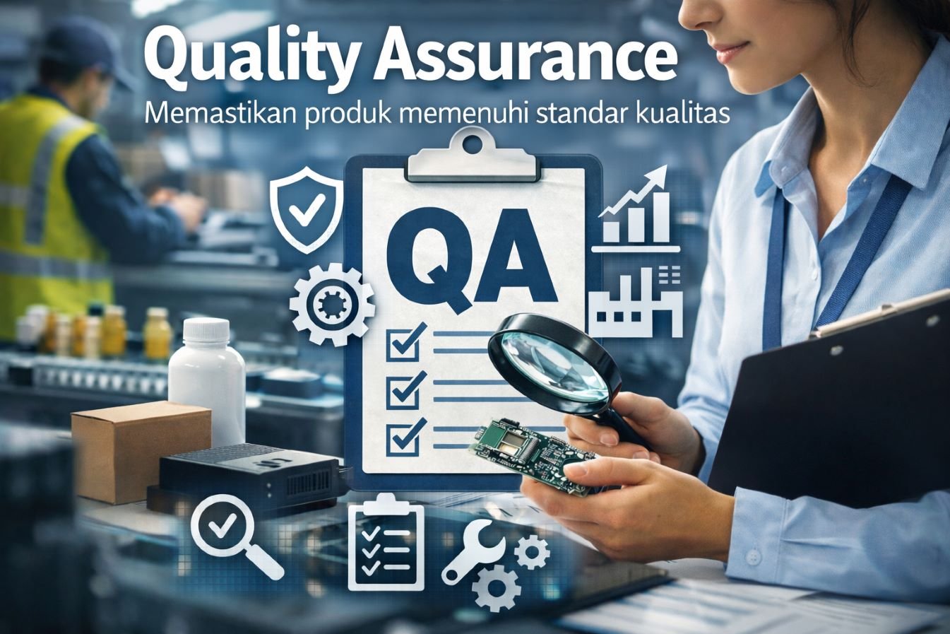 Quality Assurance berperan penting menjaga mutu produk sejak proses produksi demi melindungi reputasi perusahaan dan kepercayaan konsumen.