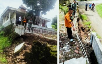 Mushola SD-SMP Satap Cimulya Kuningan Terancam Ambruk Akibat Longsor