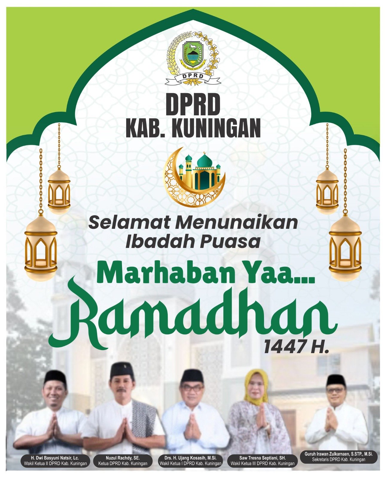 DPRD Kuningan mengucapkan Selamat Ramadhan 1447 H bagi yang menjalankan ibadah puasa.