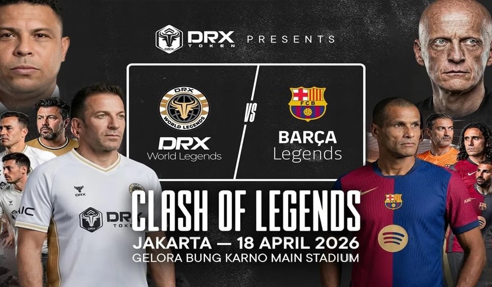 Tempat menonton Barca Legends vs World XI di GBK Jakarta. Cek link live streaming RCTI+, jam kickoff, dan prediksi Clash of Legends 2026.