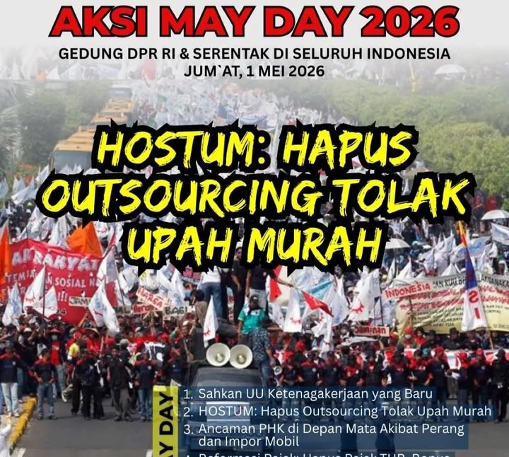 May Day 2026 refleksi global: dari sejarah Chicago hingga tantangan PHK, digitalisasi, dan ketimpangan kerja. 20 link Twibbon Hari Buruh.