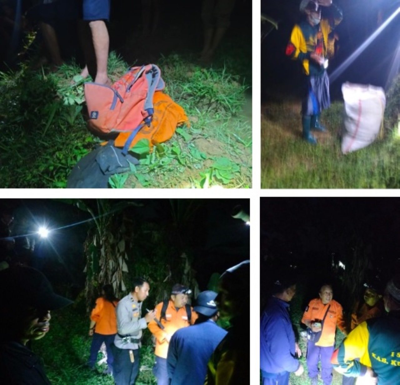 Parmo hilang misterius di sawah Bojong Ragawacana - Kramatmulya. BPBD Kuningan temukan karung dan ponselnya di tepi sungai.