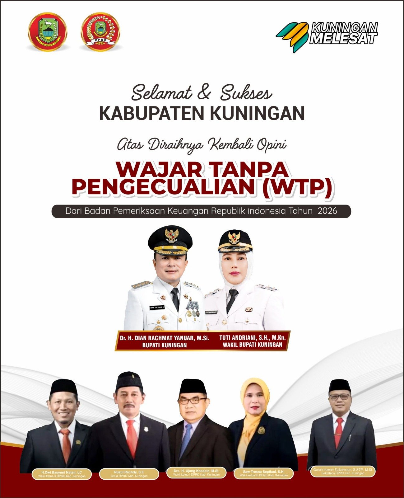 Pemkab Kuningan kembali meraih opini WTP dari BPK RI atas LKPD 2025 setelah setahun melakukan pembenahan tata kelola keuangan.
