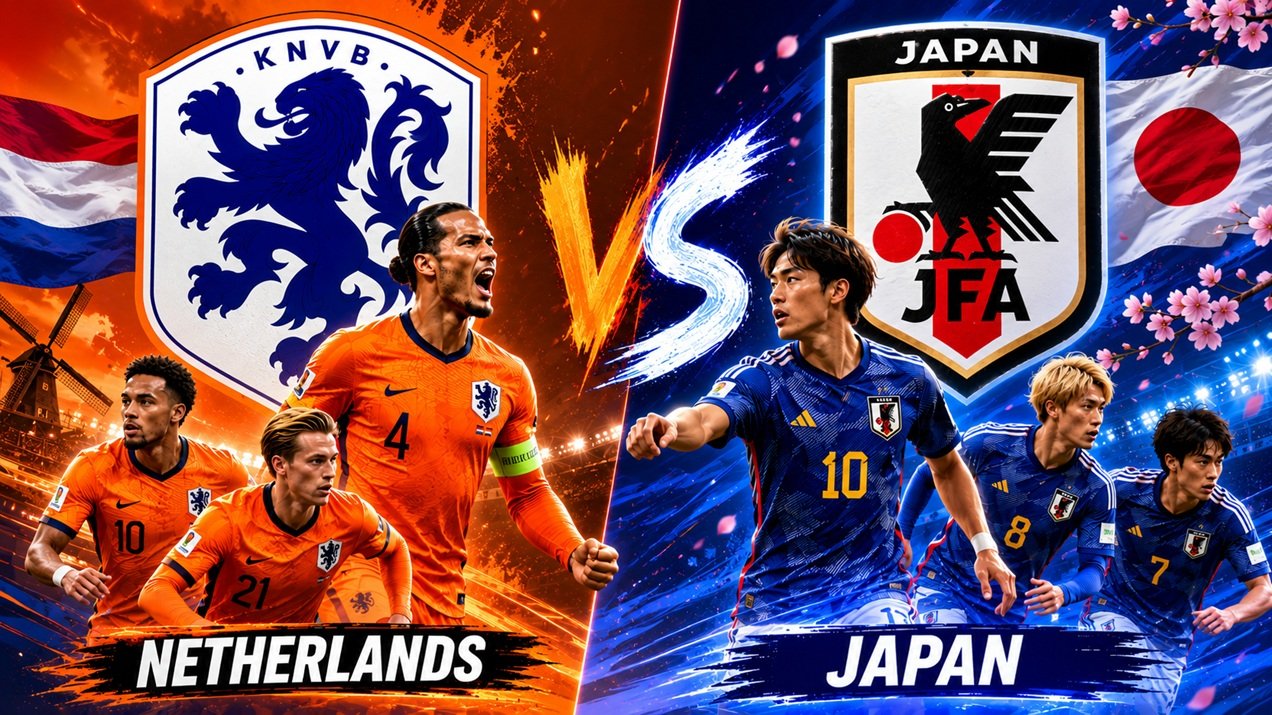 Prediksi skor dan link live streaming Belanda vs Jepang di Piala Dunia 2026. Ujian berat Oranje yang pincang hadapi Samurai Blue.