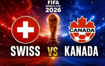 Prediksi skor dan link live streaming Kanada vs Swiss di Piala Dunia 2026. Duel penentu juara Grup B di BC Place Vancouver.