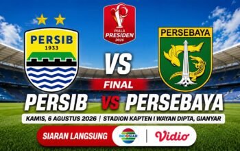 8 link live streaming Persib vs Persebaya laga klasik di final Piala Presiden 2026. Igor Tolic waspadai kejutan skema Tavares.