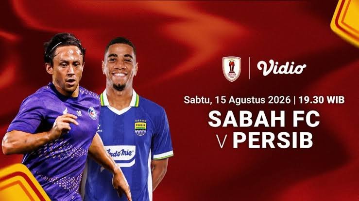 3 link live streaming Persib vs Sabah FC laga pramusim Dewata Challenge Series 2026. Cek jadwal kick-off, siaran TV Indosiar dan Vidio.com.