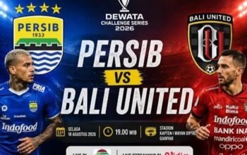 Tempat menonton 3 link live streaming Persib vs Bali United malam ini, cek prediksi head to head (H2H), susunan pemain, dan analisis taktik.