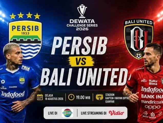 Tempat menonton 3 link live streaming Persib vs Bali United malam ini, cek prediksi head to head (H2H), susunan pemain, dan analisis taktik.
