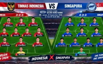 Timnas Indonesia vs Singapura tersaji di SUGBK pada FIFA ASEAN Cup 2026. Simak jadwal, link live streaming, head to head & prediksi skornya.
