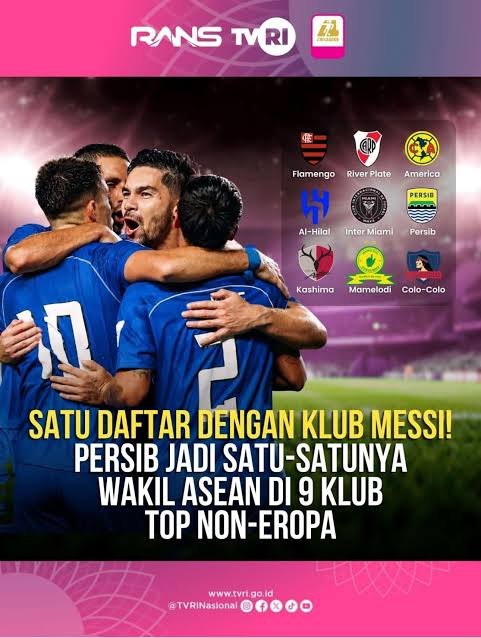 Persib Bandung masuk 9 klub terbaik dunia luar Eropa versi media global, sejajar Inter Miami dan jadi wakil tunggal ASEAN.